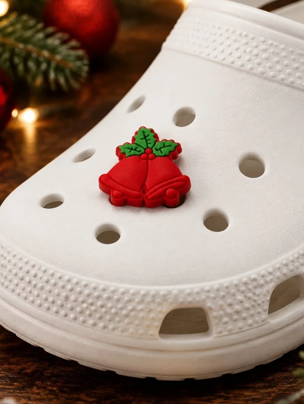 Christmas Bells Croc Shoe Charm Red Holly Holiday Fun Jingle Bell Jibbitz Style